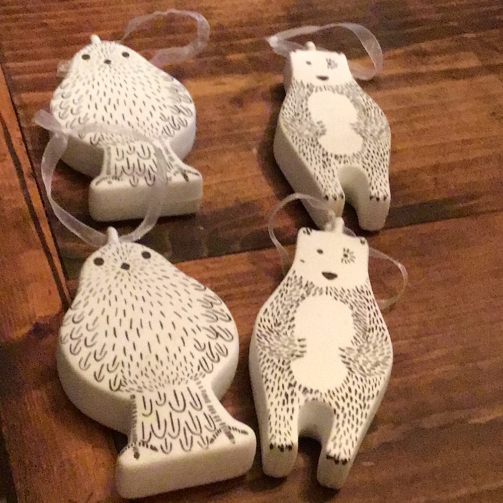 Ceramic holiday decor Bear $ Bird